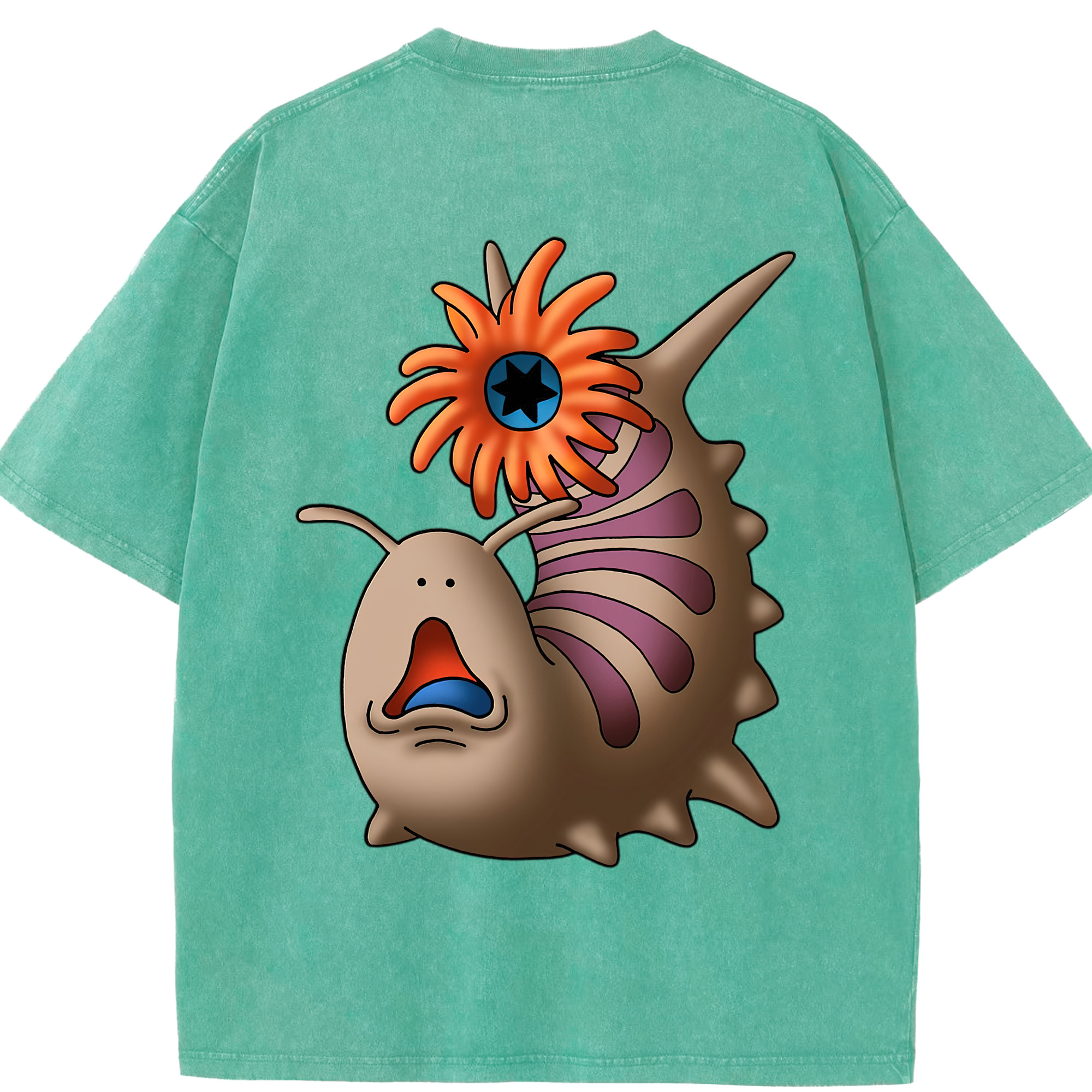 （画像用） ドラゴンクエスト Doragon Kuesuto Dragon Quest 綿100% ヴィンテージ風 半袖Tシャツ（背面プリント）